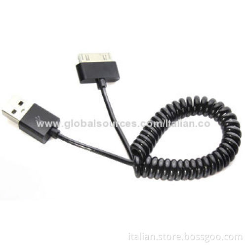 30pin spring USB cable for iPhone 4 high quality OEM can do